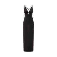 Rochii Solace London Black Long Dress With Cross Straps Solace London Femei