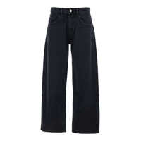 Blugi 'Bea' Black Jeans With Wide Leg And Logo Patch On The Rear In Denim Woman Femei