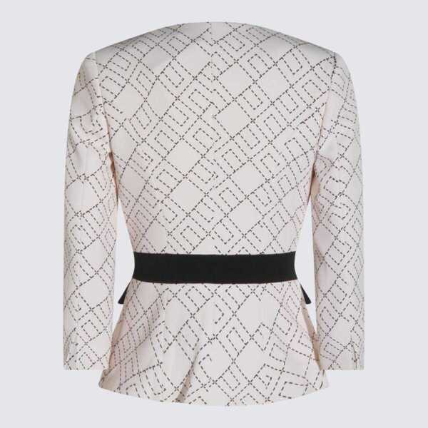 Sacouri Elisabetta Franchi Elisabetta Franchi White And Black Blazer MILK/NERO Femei (BM 19351443) 2