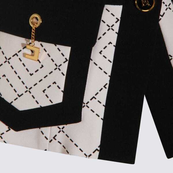Sacouri Elisabetta Franchi Elisabetta Franchi White And Black Blazer MILK/NERO Femei (BM 19351443) 3