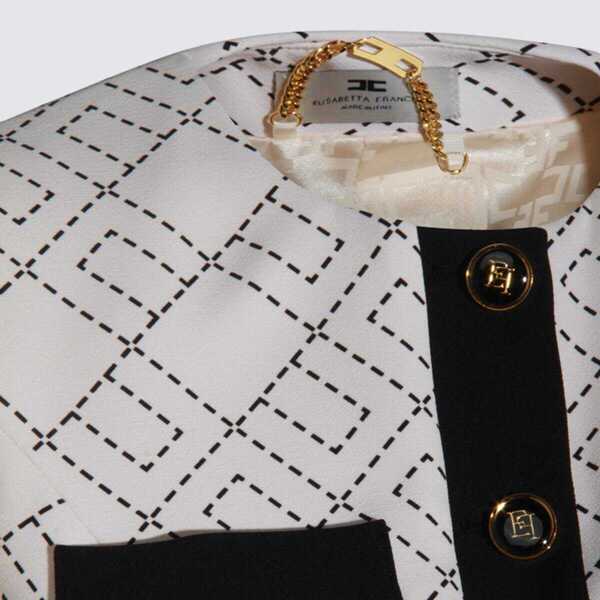 Sacouri Elisabetta Franchi Elisabetta Franchi White And Black Blazer MILK/NERO Femei (BM 19351443) 4