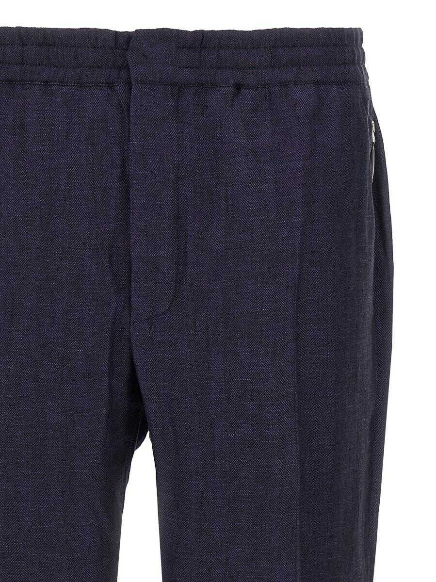 Pantaloni BERLUTI Berluti Herringbone Pants BLUE Barbati (BM 19351947) 3
