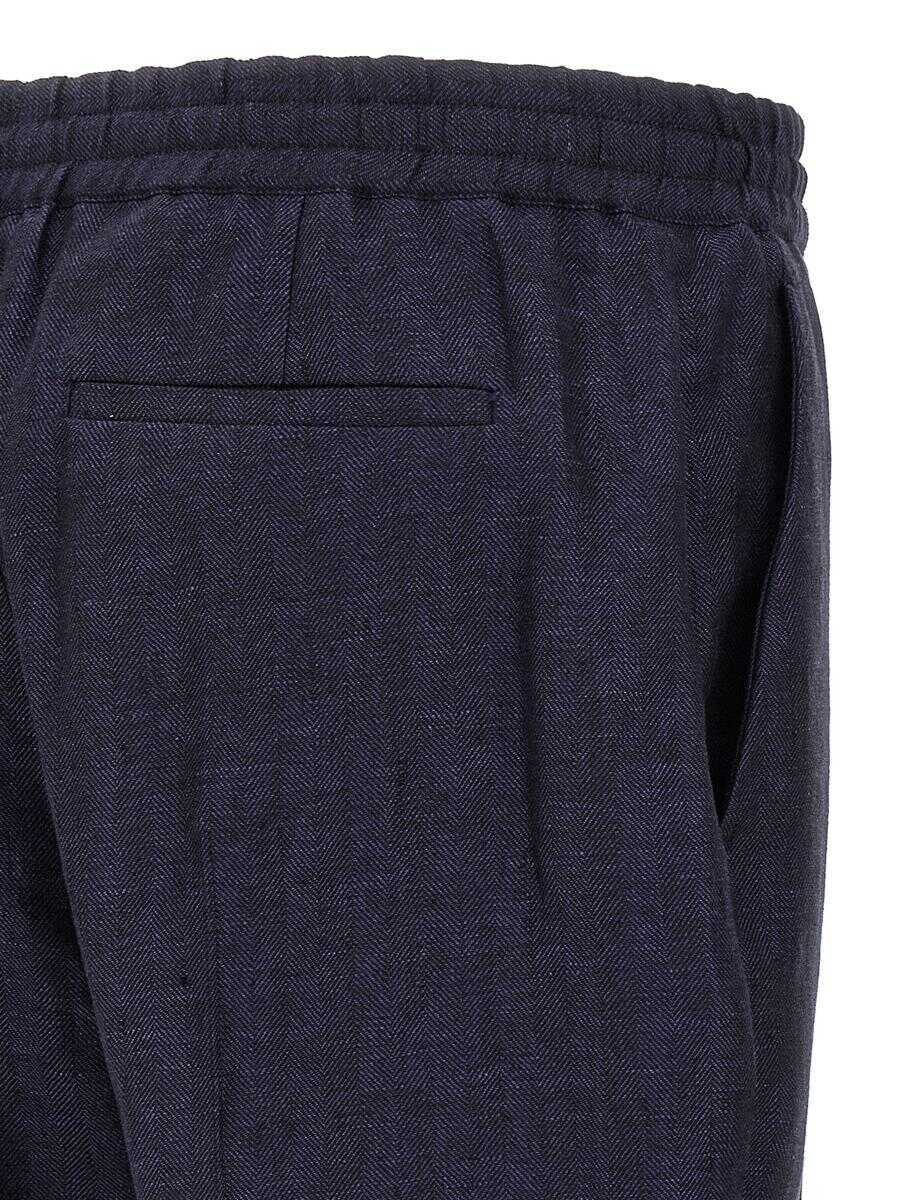 Pantaloni BERLUTI Berluti Herringbone Pants BLUE Barbati (BM 19351947) 4