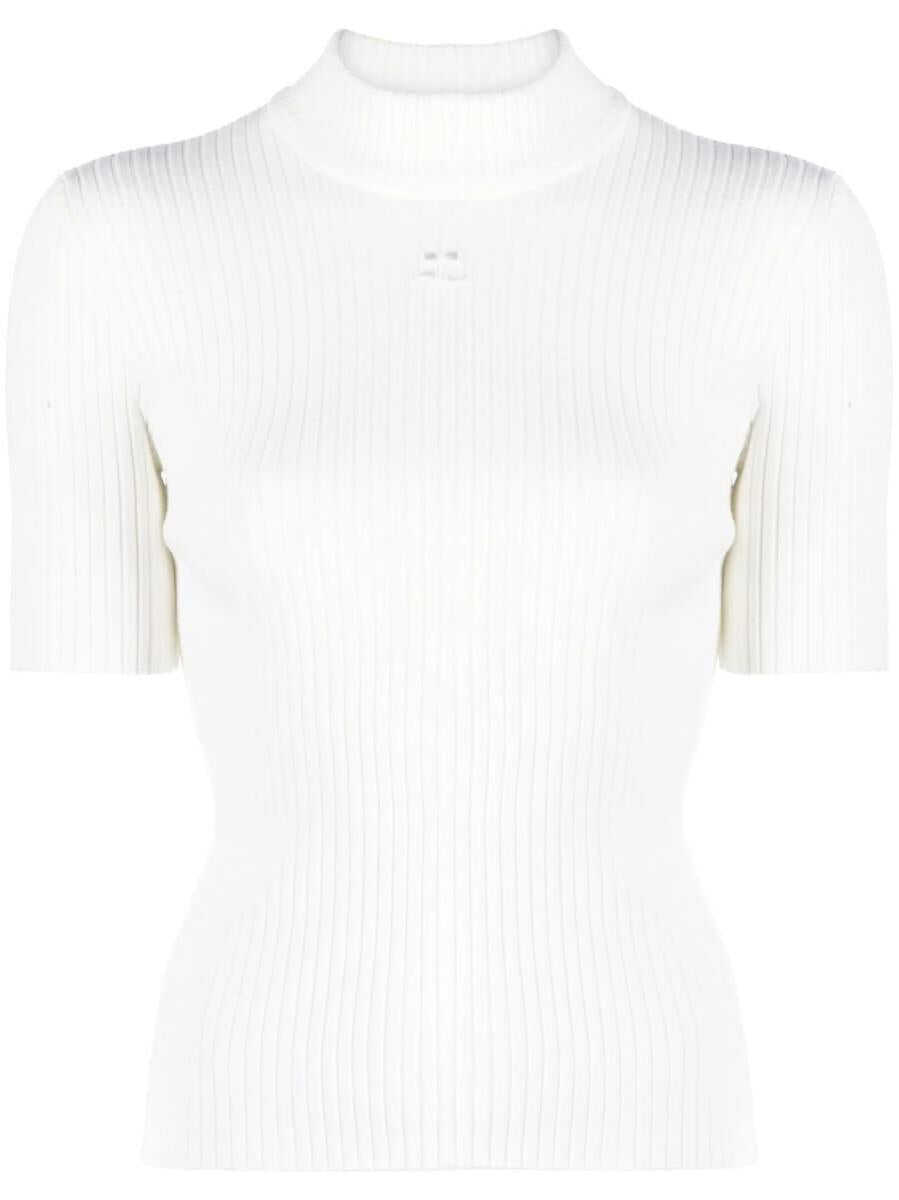 Pulovere COURRGES Courrges Reedition Knit Ss Jumper Clothing 0001 HERITAGE WHITE Femei (BM 19352046) 1