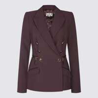 Sacouri Elisabetta Franchi Merlot Double Breasted Blazer Femei