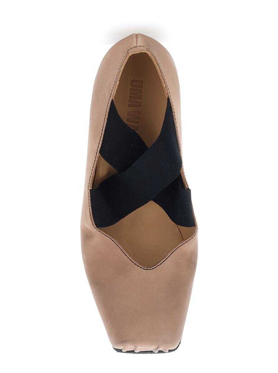 Balerini UMA WANG Pink Ballet Flats With Square Toe And Medium Heel In Suede Woman PINK Femei (BM 19352805) 4