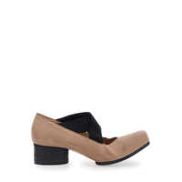 Balerini Pink Ballet Flats With Square Toe And Medium Heel In Suede Woman Femei