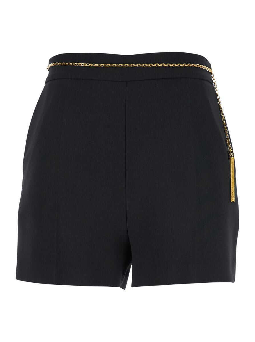 Pantaloni casual Elisabetta Franchi Black Shorts With Metallic Pendant And Patch Pockets In Fabric Woman Black Femei (BM 19352982) 1