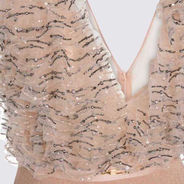 Rochii Elisabetta Franchi Elisabetta Franchi Pink Viscose Maxi Dress Beige Femei (BM 19353195) 4