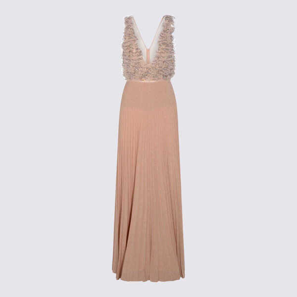 Rochii Elisabetta Franchi Elisabetta Franchi Pink Viscose Maxi Dress Beige Femei (BM 19353195) 1