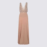 Rochii Elisabetta Franchi Pink Viscose Maxi Dress Femei