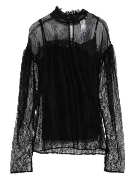 Bluze TWINSET Twinset Black Blouse With Lace Black Femei (BM 19353489) 1