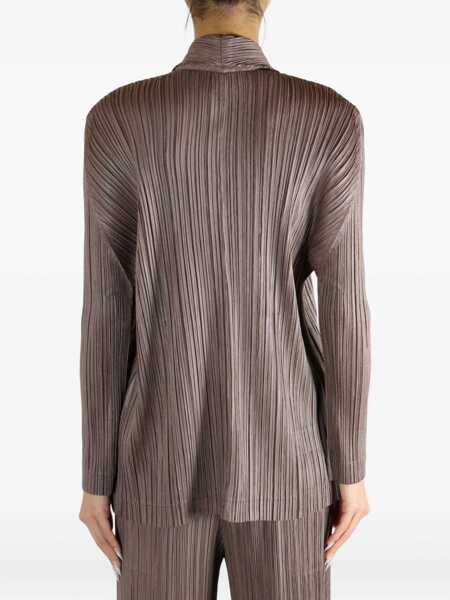 Geci PLEATS PLEASE ISSEY MIYAKE Pleats Please Issey Miyake Jackets BROWN Femei (BM 19353654) 5