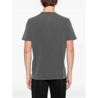 Tricouri Golden Goose pentru Barbati - Tricouri Golden Goose Grey Crewneck T-Shirt With Logo On The Front And Logo Patch On The Front In Cotton Man GREY Barbati (BM 19353933) - B-mall.ro