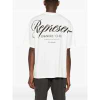 Tricouri REPRESENT pentru Barbati - Tricouri REPRESENT White Crewneck T-Shirt With With Front And Back Owners Club Print In Cotton Man WHITE Barbati (BM 19354149) - B-mall.ro