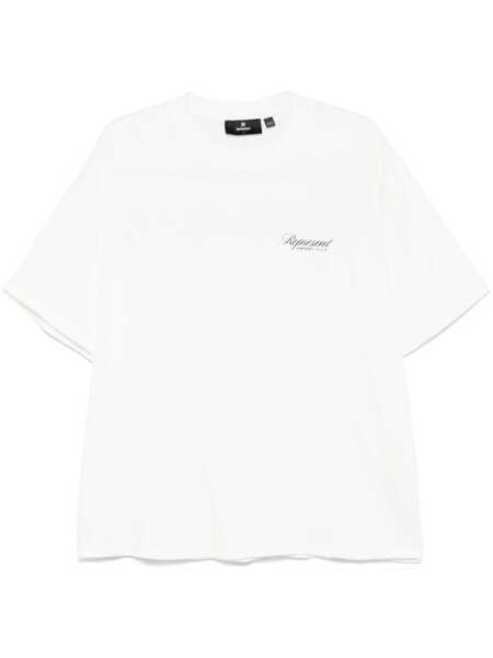 Tricouri REPRESENT White Crewneck T-Shirt With With Front And Back Owners Club Print In Cotton Man WHITE Barbati (BM 19354149) 1