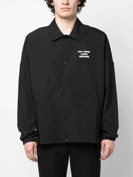 Geci DRLE DE MONSIEUR Black Jacket With Logo In Techno Fabric Man Black Barbati (BM 19354554) 3