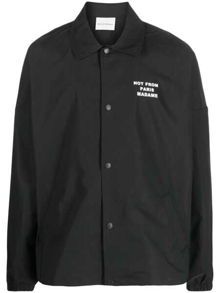 Geci DRLE DE MONSIEUR Black Jacket With Logo In Techno Fabric Man Black Barbati (BM 19354554) 1