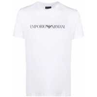 Tricouri White And Black Crewneck T-Shirt With Writing In Cotton Barbati