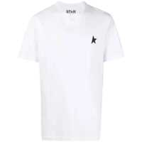 Tricouri White T-Shirt With Round Neck And One Star Logo Print On The Front In Cotton Man Barbati