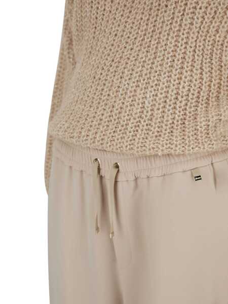 Pantaloni casual Herno Pants with elasticized waist Beige Femei (BM 19355286) 4