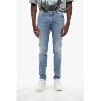 Blugi slim fit Slim Fit Jeans With Logo Button Barbati