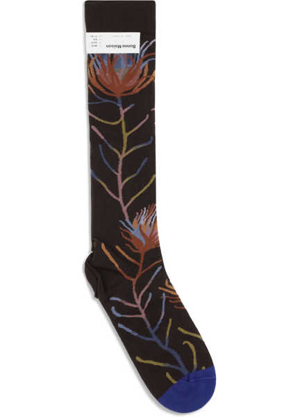 Sosete BONNE MAISON Nature-inspired pattern Socks FLEUR MARRON FONCE Femei (BM 19355312) 2
