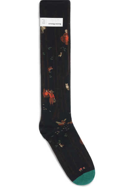 Sosete BONNE MAISON Nature-inspired pattern Socks NOIR Femei (BM 19355348) 2