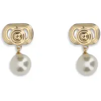 Cercei Dama - Cercei Valentino Garavani Ovalette Earrings ORO/CREAM Femei (BM 19355375) - B-mall.ro