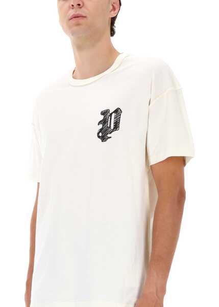 Tricouri PURPLE BRAND Scribbled P T-Shirt WHITE Barbati (BM 19355417) 4