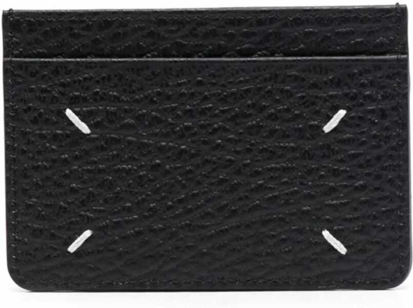 Portofele Maison Margiela Leather Card Holder BLACK Barbati (BM 19355447) 2