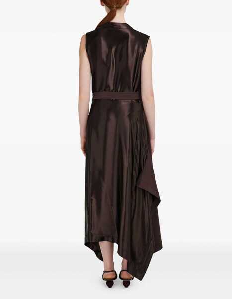 Rochii Ferragamo Asymmetric Dress crafted from stretch viscose cady EXPRESSO Femei (BM 19355531) 3