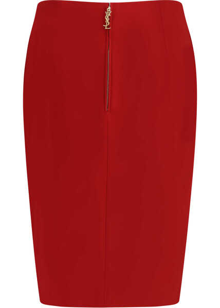 Fuste Saint Laurent Satin Pencil Skirt AMARANTH Femei (BM 19355534) 2
