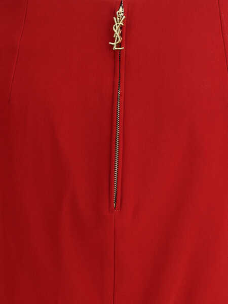 Fuste Saint Laurent Satin Pencil Skirt AMARANTH Femei (BM 19355534) 3