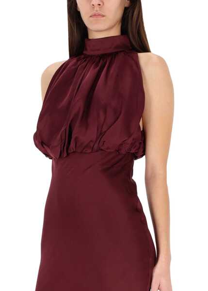 Rochii casual ROTATE Birger Christensen Silk Long Dress BORDEAUX Femei (BM 19355570) 2