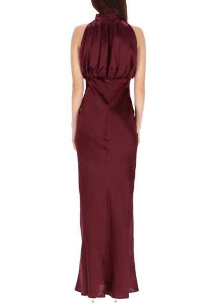 Rochii casual ROTATE Birger Christensen Silk Long Dress BORDEAUX Femei (BM 19355570) 3