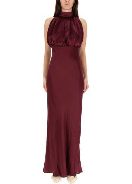 Rochii casual ROTATE Birger Christensen Silk Long Dress BORDEAUX Femei (BM 19355570) 1