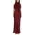 ROTATE Birger Christensen Silk Long Dress BORDEAUX