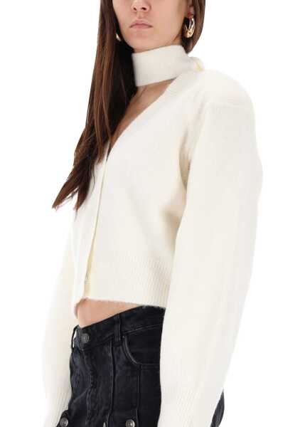Cardigane ROTATE Birger Christensen Cardigan With Scarf IVORY Femei (BM 19355579) 4