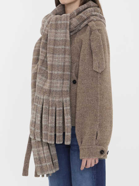 Esarfe Burberry Wool-Blend Jacket With Scarf BROWN Femei (BM 19355642) 2
