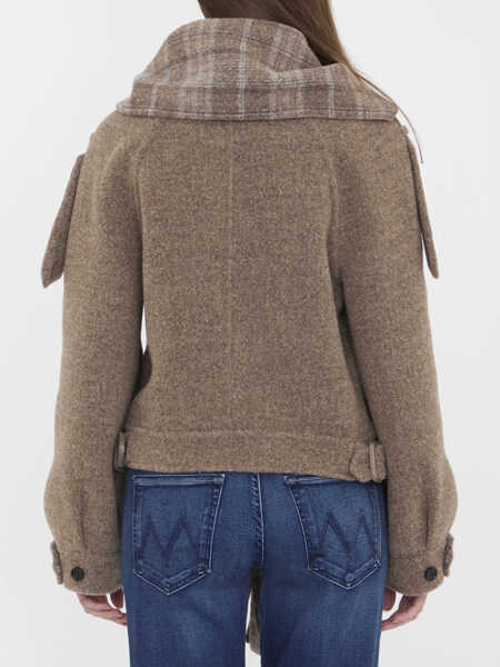 Esarfe Burberry Wool-Blend Jacket With Scarf BROWN Femei (BM 19355642) 4