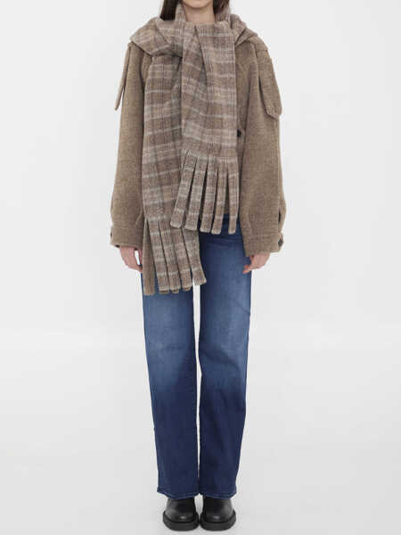 Esarfe Burberry Wool-Blend Jacket With Scarf BROWN Femei (BM 19355642) 5