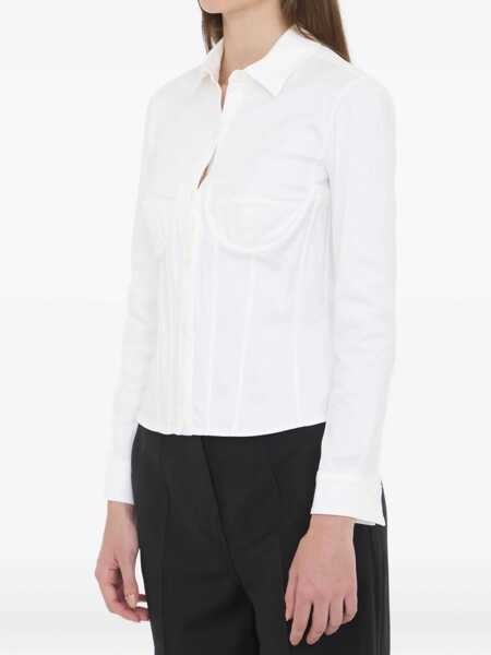 Camasi Balenciaga Corsedet Shirt In Stretch Poplin WHITE Femei (BM 19355645) 2