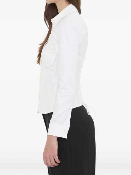 Camasi Balenciaga Corsedet Shirt In Stretch Poplin WHITE Femei (BM 19355645) 3
