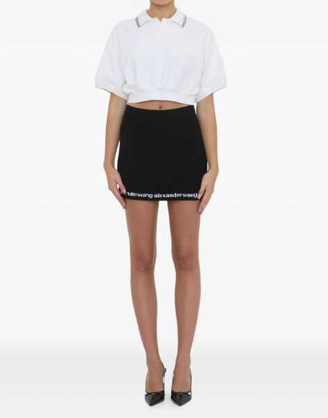 Tricouri Polo Alexander Wang Cropped Cotton Polo Shirt WHITE Femei (BM 19355657) 2