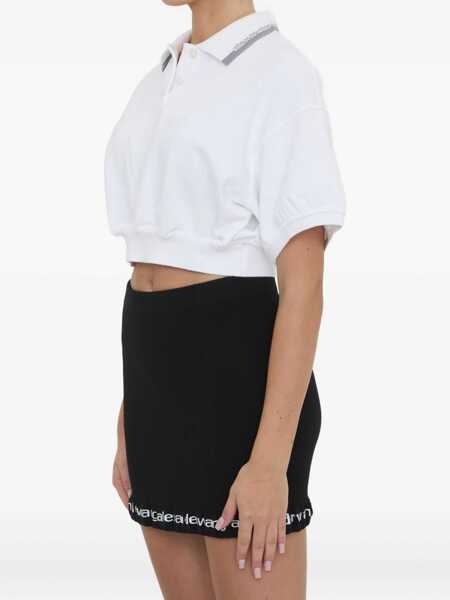 Tricouri Polo Alexander Wang Cropped Cotton Polo Shirt WHITE Femei (BM 19355657) 3