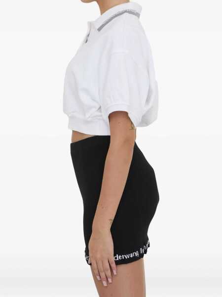 Tricouri Polo Alexander Wang Cropped Cotton Polo Shirt WHITE Femei (BM 19355657) 4