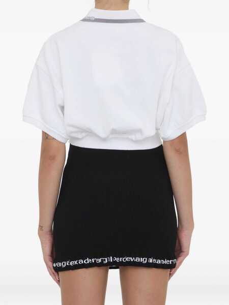 Tricouri Polo Alexander Wang Cropped Cotton Polo Shirt WHITE Femei (BM 19355657) 5