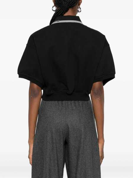 Tricouri Polo Alexander Wang Cropped Cotton Polo Shirt BLACK Femei (BM 19355708) 4