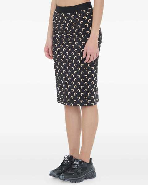 Fuste MARINE SERRE Moon Jersey Skirt BLACK Femei (BM 19355729) 3